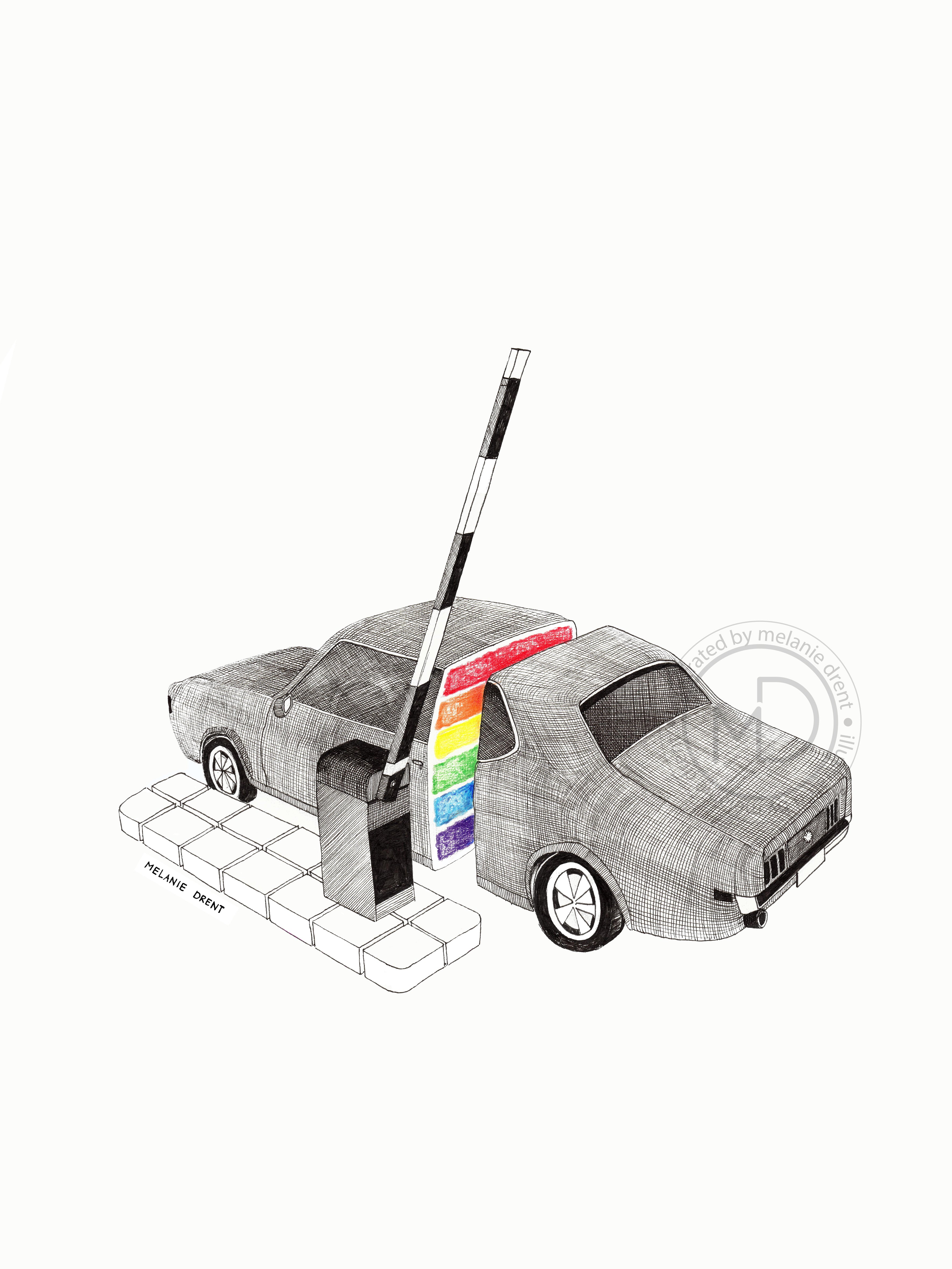 Rainbow cake car